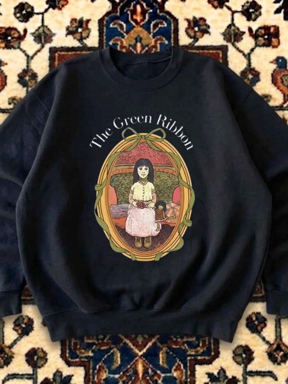 Black The Green Ribbon Graphic Sweatshirt